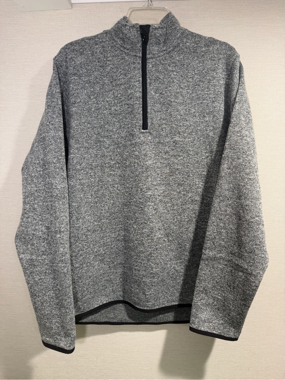 J crew Men's Heather Gray Quarter-Zip Sweater